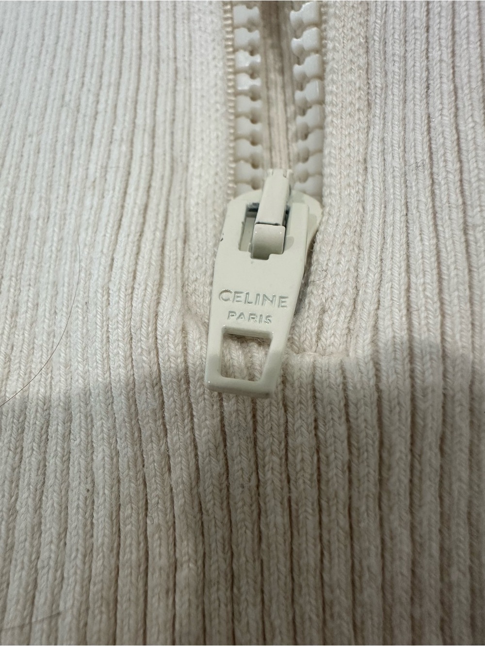 Cream Ribbed Zip-Front Tank Top - Picture 4 of 8